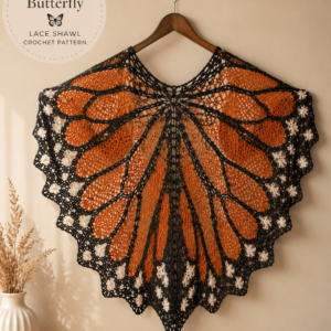 Monarch Butterfly Lace Shawl Crochet Pattern