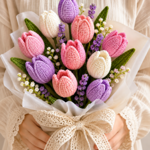 Crochet Tulip Bouquet Pattern PDF