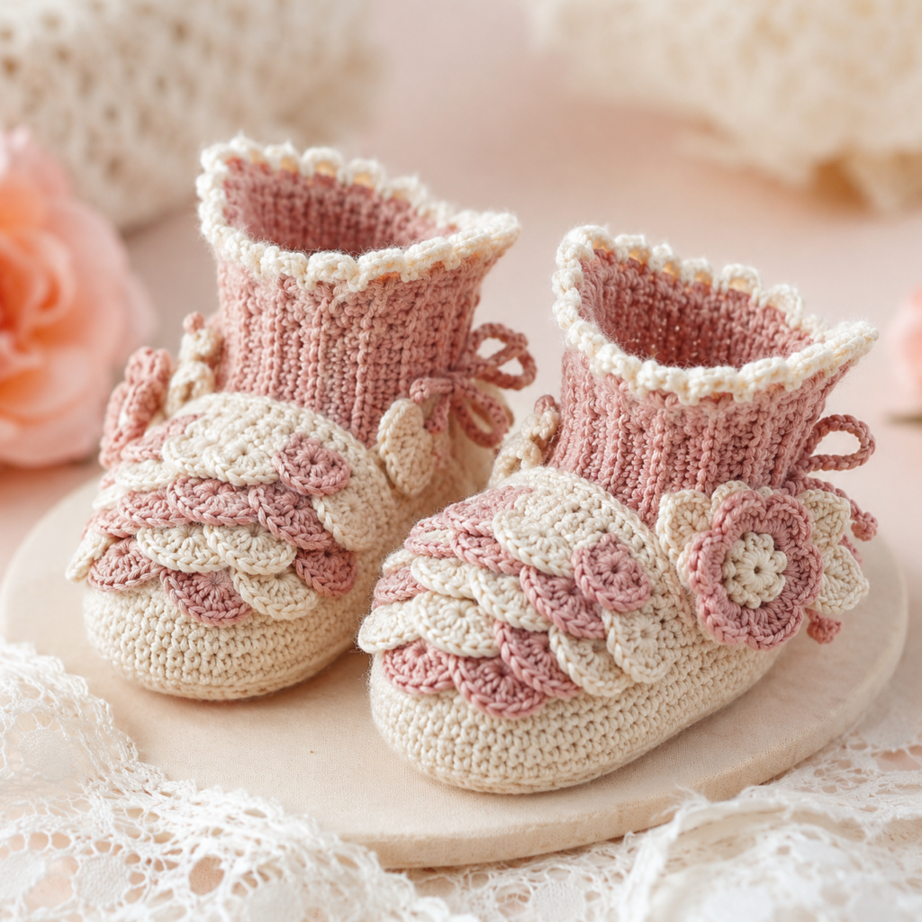 Crochet Baby Booties Pattern PDF – Easy Baby Shoes Crochet Tutorial | Newborn Booties Digital Download