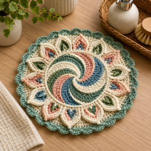 Floral Crochet Dishcloth Pattern PDF