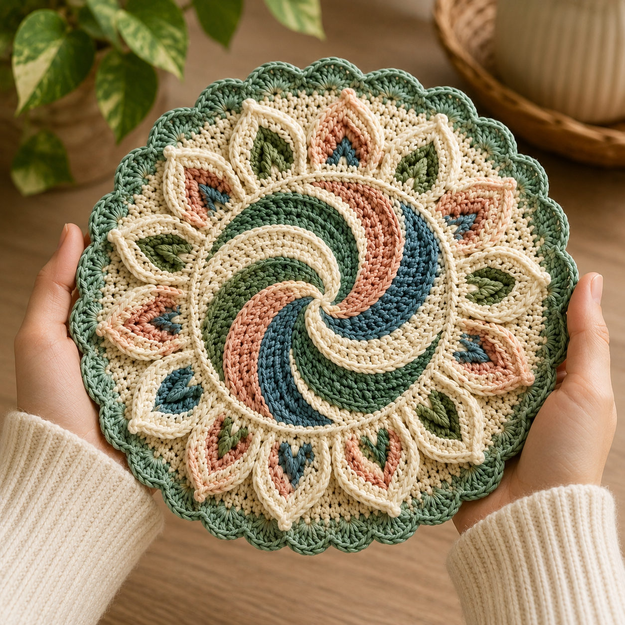 Floral Crochet Dishcloth Pattern PDF