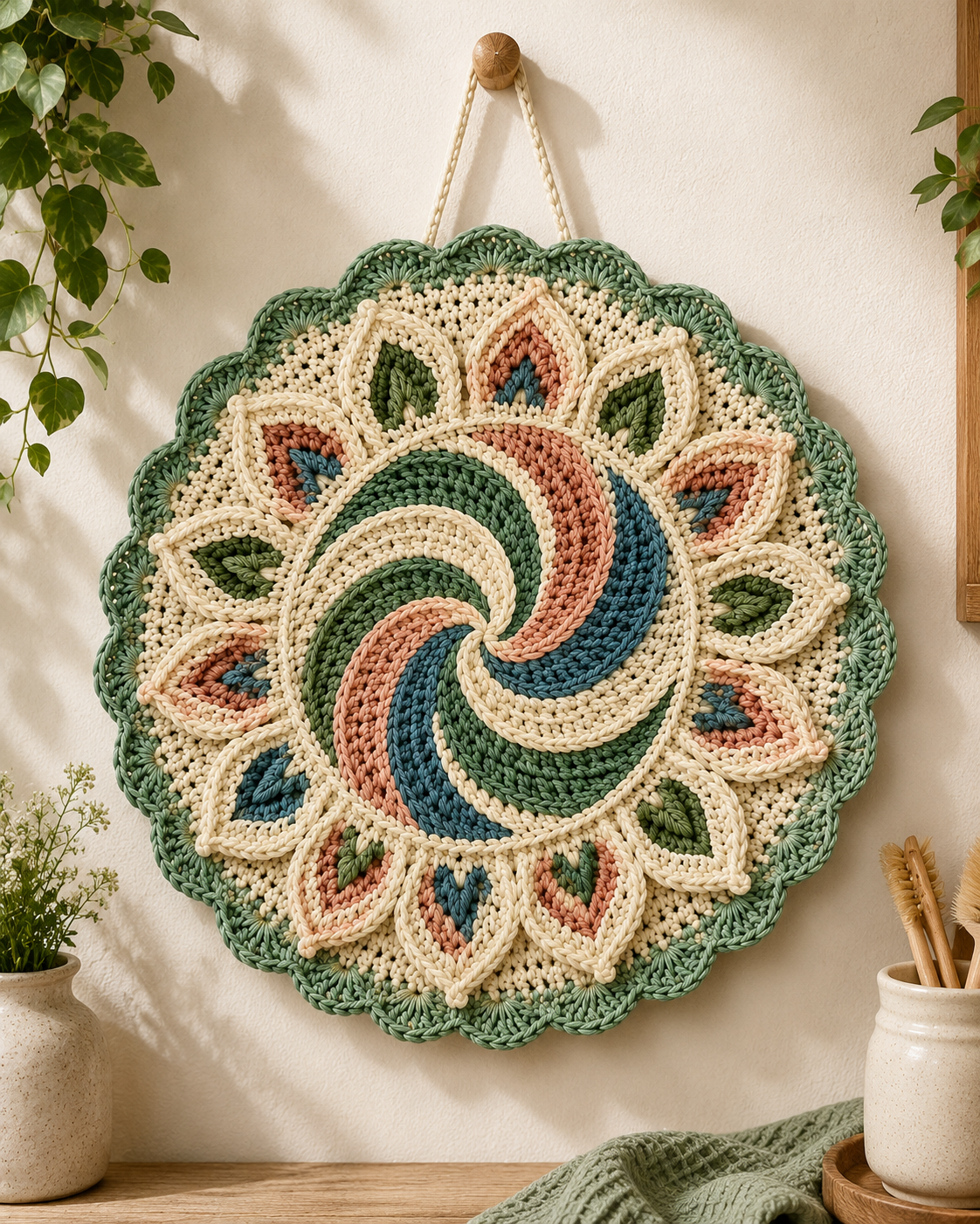 Floral Crochet Dishcloth Pattern PDF
