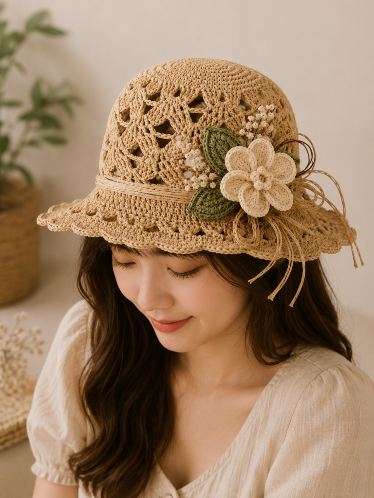 Crochet Straw Hat Pattern PDF | Summer Sun Hat Crochet Tutorial