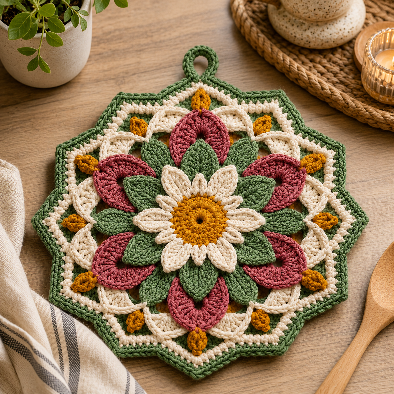 Crochet Potholder Pattern PDF