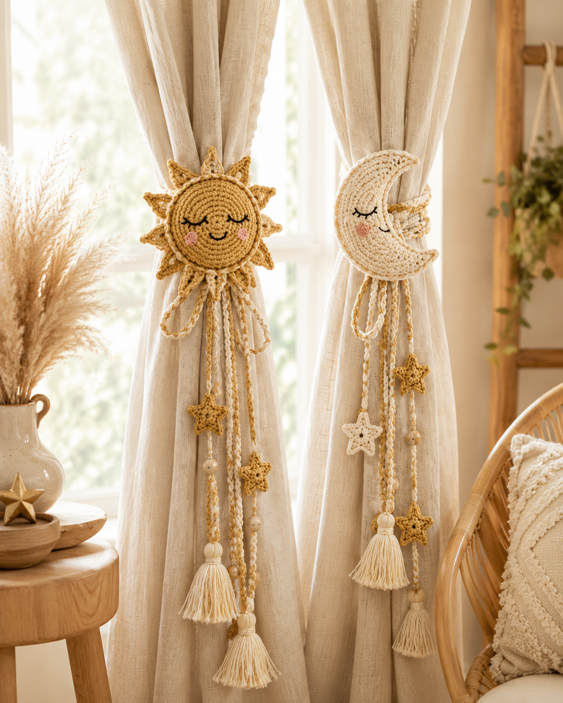 Crochet Sun and Moon Wall Hanging Pattern PDF