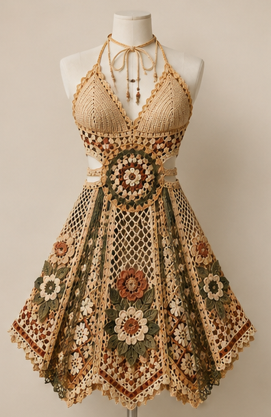 Crochet Boho Summer Dress Pattern PDF