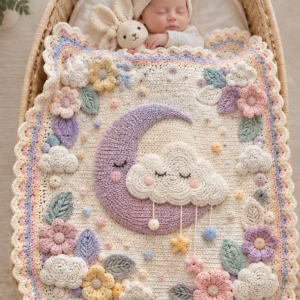 Crochet Moon Cloud Baby Blanket Pattern PDF