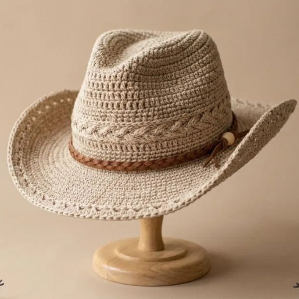Crochet Cowboy Hat Pattern PDF | Western Hat Crochet Tutorial | Instant Digital Download