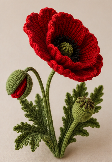 Crochet Poppy Flower Pattern PDF