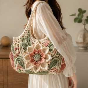 Crochet Floral Bag Pattern PDF | Boho Flower Bag