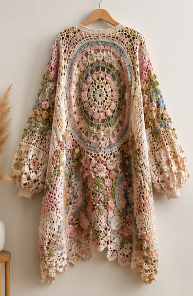 Crochet Floral Cardigan Pattern PDF