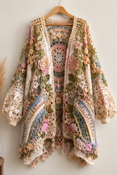 Crochet Floral Cardigan Pattern PDF