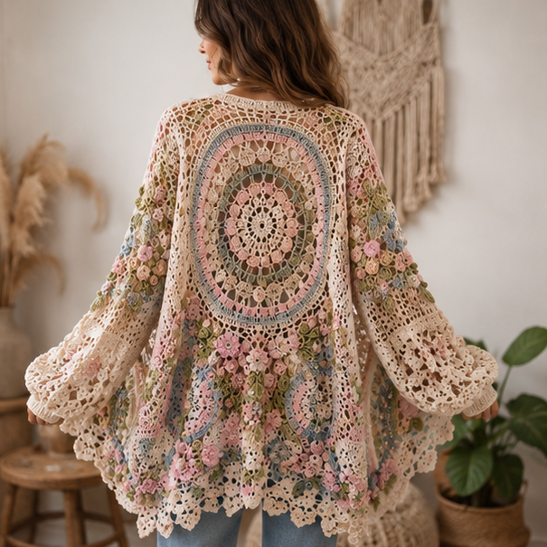Crochet Floral Cardigan Pattern PDF