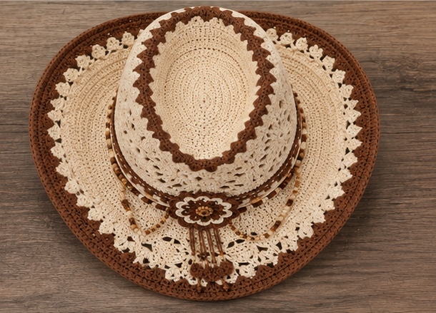 Crochet Cowboy Hat Pattern PDF Boho Western Design