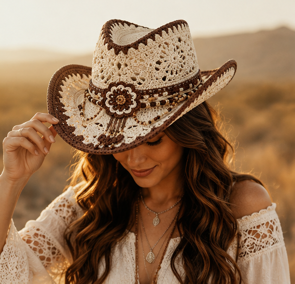 Crochet Cowboy Hat Pattern PDF Boho Western Design