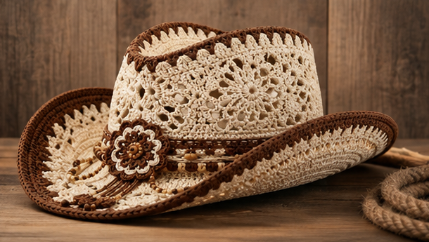 Crochet Cowboy Hat Pattern PDF Boho Western Design