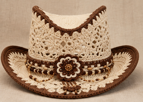 Crochet Cowboy Hat Pattern PDF Boho Western Design