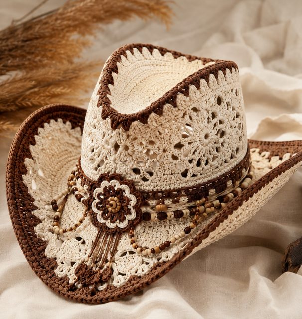 Crochet Cowboy Hat Pattern PDF Boho Western Design