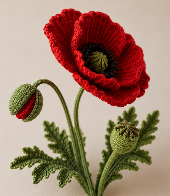 Crochet Poppy Flower Pattern PDF
